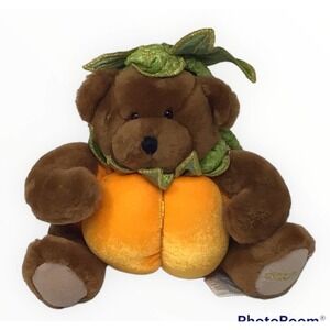 Godiva Brown Bear Pumpkin 8" Plush Halloween Holiday Stuffed Animal Toy